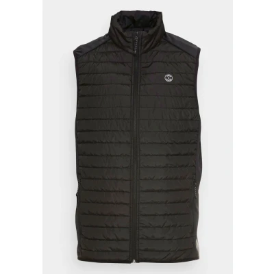 Image of Jack &amp; Jones Multi Bodywarmer Collar NOOS Waistcoat, Men&#039;s, Size: Large, Black
