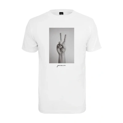 Image of Mister Tee Peace SIGN Print Tshirt, Men&#039;s, Size: Large, White