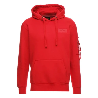 Image of ALPHA INDUSTRIES Men&#039;s Back Hoody Foil Print Sports, Speed Red, XS