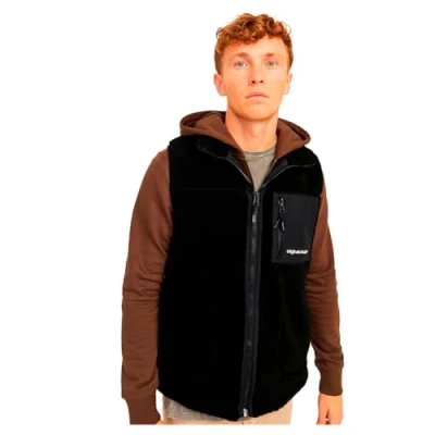 Image of JACK &amp; JONES Male Teddy Fur Vest Vest, black, L