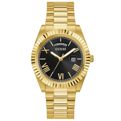 Image of Guess Unisex Watch goldcoloured/black, Size: One Size, Gold coloured/black