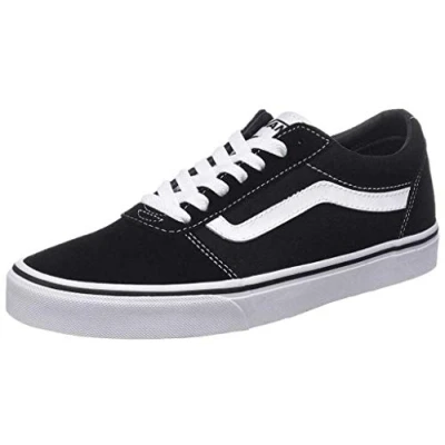 Image of Vans Men&#039;s Ward Suede/Canvas` Sneaker, Suede Canvas Black White, 11 UK