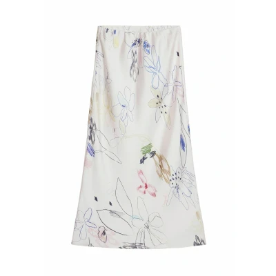 Image of Desigual WITH Strokes Maxi skirt, Women&#039;s, Size: 14, Beige
