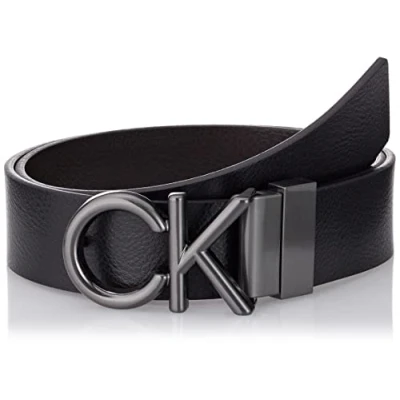 Image of Calvin Klein Bombe Belt, Men&#039;s, Size: 32, Black /dark brown