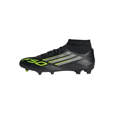 Image of adidas Performance F50 League FG/MG Football boots firm ground, Men&#039;s, Size: 12.5, Core black/iron metallic/lucid lemon shoes