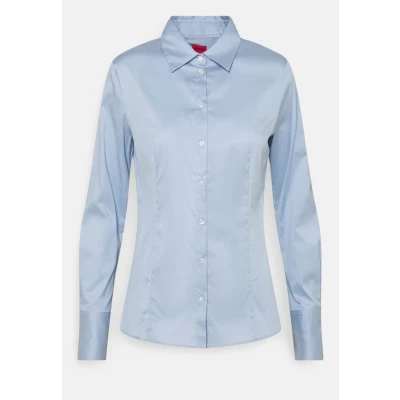 Image of HUGO THE Fitted Buttondown blouse, Women&#039;s, Size: 6, Blue