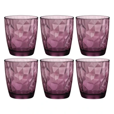 Image of Bormioli Rocco Water Glasses Diamond Purple 390 ml 6 Pieces