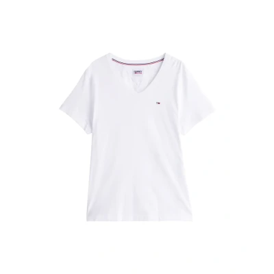 Image of Tommy Jeans Basic Tshirt, Men&#039;s, Size: Large, Classic white