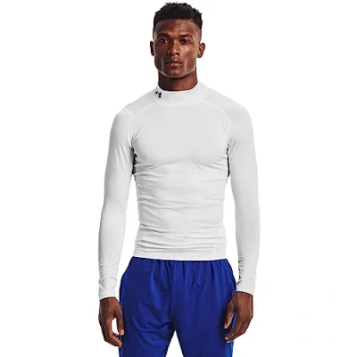 Image of Under Armour COMP MOCK LS Undershirt, Men&#039;s, Size: XXL, Weiss