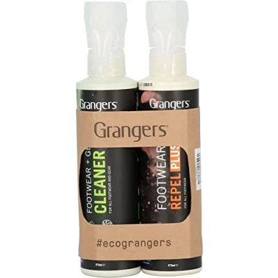 Image of Grangers Footwear and Gear Cleaner Spray + Repel Plus Eco Twin Pack Maintenance items for clothing