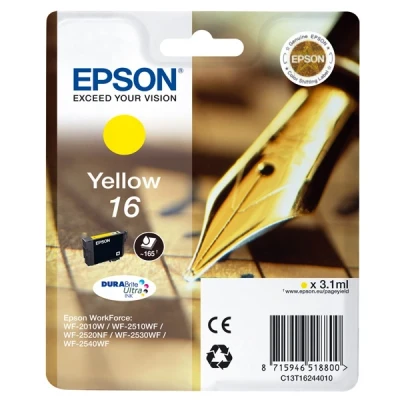 Image of Epson 16 (T1624) yellow ink cartridge (original Epson)