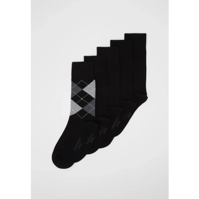 Image of Schiesser 5 PACK Socks, Men&#039;s, Size: 9 11.5, Black