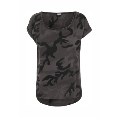Image of Urban Classics CAMO Print Tshirt, Women&#039;s, Size: XS, Dark green