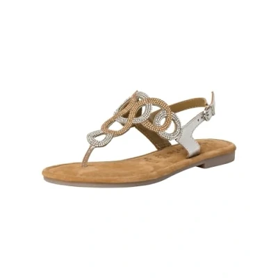 Image of Tamaris Tbar sandals, Women&#039;s, Size: 5, Silver comb Leather and textile