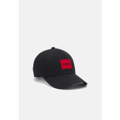 Image of HUGO Mens Men X 581 RL Cotton Twill Cap with red Logo Label, Black001, One Size