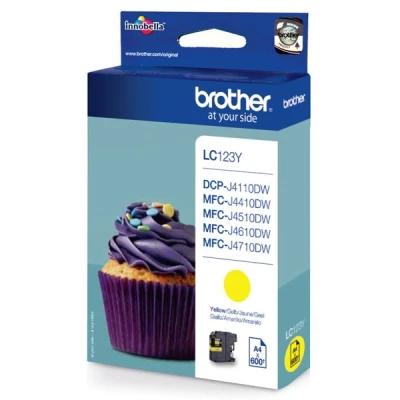 Image of Brother LC 123YBP 123 Ink Cartridge Standard Capacity 600 Page Blister Yellow