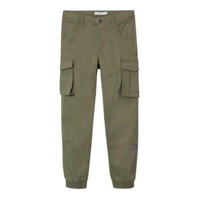 Image of Name it Nitbamgo REG R TWI CA M NMT NO Cargo trousers for kids, Size: 6y, Deep lichen green
