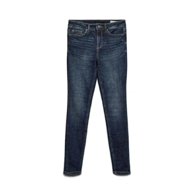 Image of VERO MODA Female Skinny Jeans VMFLASH Mid Rise Fit Jeans, Dark denim blue, XL / 32L