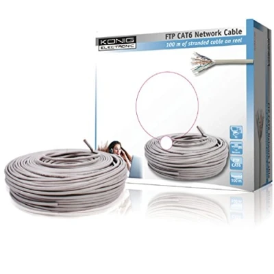 Image of Konig FTP Cat6 Shielded Twisted Pair Network Patch Cable on 100m Reel