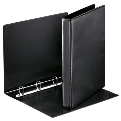 Image of Esselte 4 Ring Binder, PP, Holds up to 190 Sheets, 42 mm Spine, 49733 A4, Black