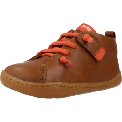 Image of Camper PEU CAMI Unisex Casual laceups for kids, Size: 5.5K, Medium brown Leather