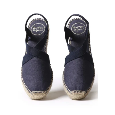 Image of Toni Pons TER Platform heels, Women&#039;s, Size: 6.5, Navy Linen