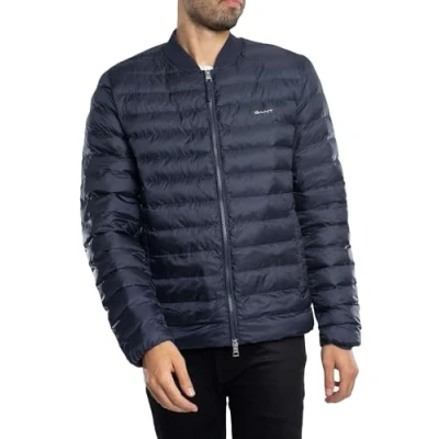 Image of GANT Light Padded Jacket Bomber Jacket, Men&#039;s, Size: Large, Evening blue