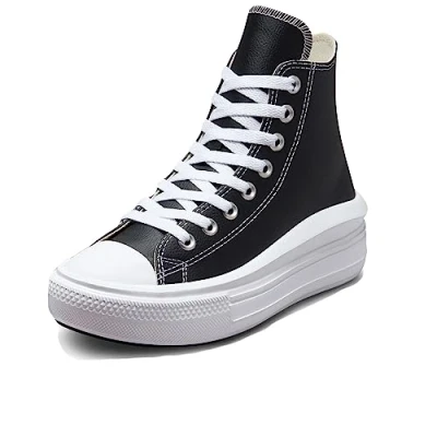 Image of Converse Chuck Taylor ALL STAR MOVE Hightop trainers, Women&#039;s, Size: 3, Black/white Pu