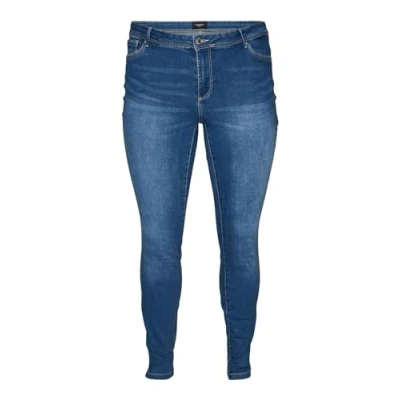Image of VERO MODA CURVE Women&#039;s Jeans, Medium Blue Denim, 50W / 32L