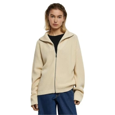 Image of Urban Classics ZIP Cardigan, Women&#039;s, Size: Large, Sand