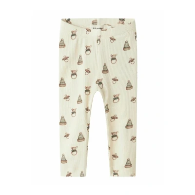 Image of Lil&#039; Atelier Print Leggings Trousers for kids, Size: 6m, Turtledove