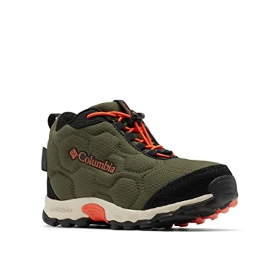 Image of Columbia Childrens Firecamp MID 2 WP Unisex Hiking shoes for kids, Size: 7K, Nori/red quart Polyester