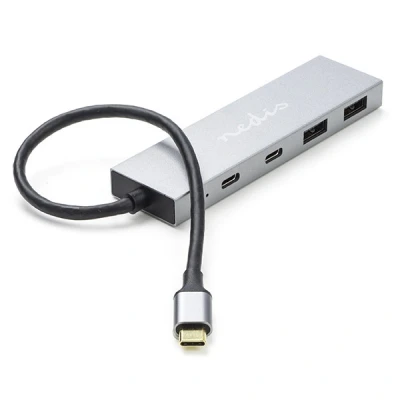 Image of Nedis USB Hub 1x C™ 3.2 Gen 2 Male 2X A Female / 4 Port Port(s) Power Supply via 10 Gbps