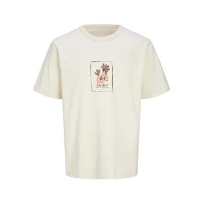 Image of Jack &amp; Jones Jorbrooklyn Graphic TEE C.N Print Tshirt, Men&#039;s, Size: XL, Buttercream