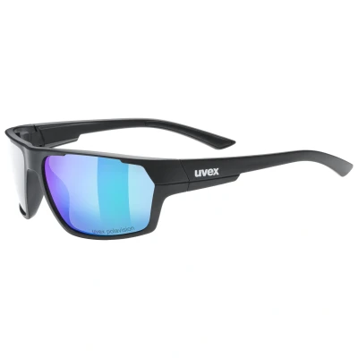 Image of uvex sportstyle 233 P sports glasses for adults strong UV protection contrast enhancing black mat one size