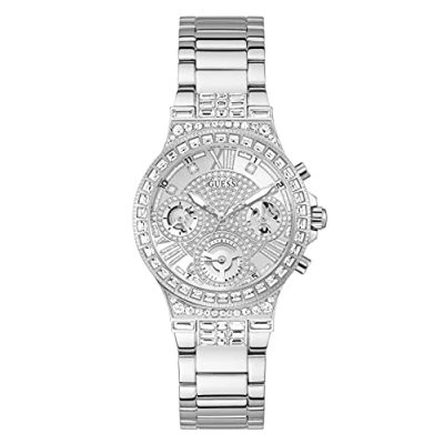 Image of Guess Chronograph watch silvercoloured, Women&#039;s, Size: One Size, Silver coloured