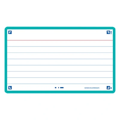 Image of Oxford Flash 2.0 Index Cards A7, Flashcards, 75 x 125 mm, Lined, Mint, Pack of 80