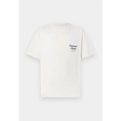 Image of Jack &amp; Jones Jornorrebro TYPO TEE CREW NECK Print Tshirt, Men&#039;s, Size: Large, Antique white