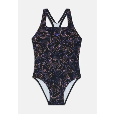 Image of Speedo Girls&#039; Hyperboom Allover Medalist Swimsuit, Chlorine Resistant, Quick Drying Swimsuit