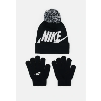 Image of Nike Sportswear POM Beanie Glove SET Gloves for kids, Size: 6 6/8 7/8, Black