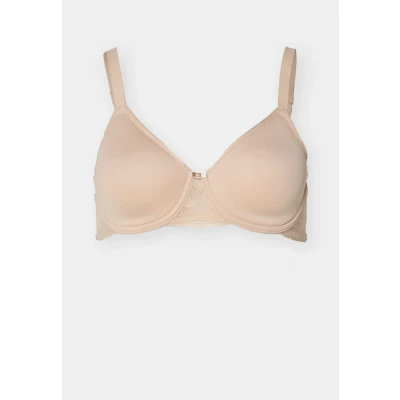 Image of Triumph Women&#039;s Modern Lace + Cotton Wp Ex Bra, Neutral Beige, 80E