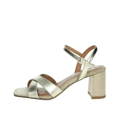 Image of Tamaris Damen Sandalette Synthetik Blockabsatz Vegan; LIGHT GOLD, EU 39