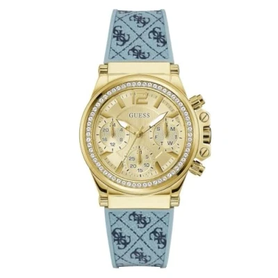 Image of GUESS Charisma Women&#039;s Silicone Watch, Gold, Classic
