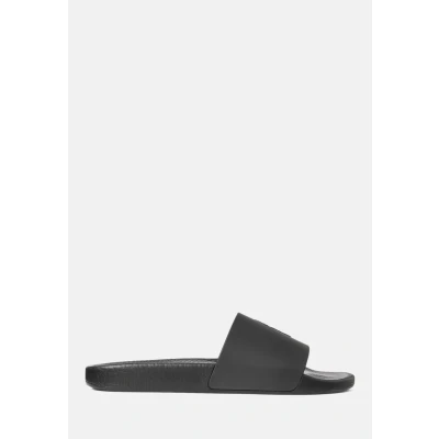 Image of Polo Ralph Lauren Unisex Pool slides, Size: 4, Black/white Synthetics