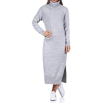 Image of ONLY Onlbrandie ROLL NECK Dress KNT Jumper dress, Women&#039;s, Size: Small, Light grey melange