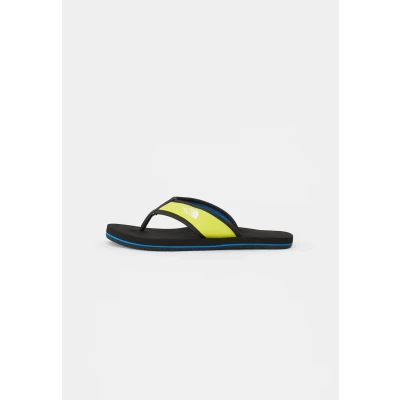 Image of The North Face BASE CAMP Unisex Tbar sandals for kids, Size: 1, Green/hero blue Synthetics/textile