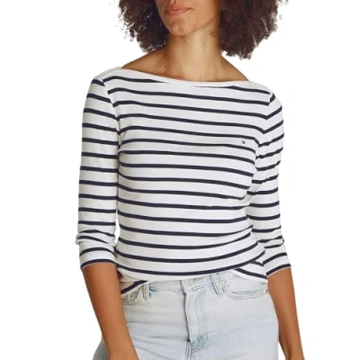 Image of Tommy Hilfiger NEW CODY SLIM BOAT Long sleeved top, Women&#039;s, Size: XXS, Breton dark night navy