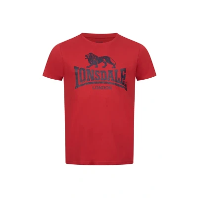 Image of Lonsdale Silverhill Print Tshirt, Men&#039;s, Size: 3XL, Dark red/navy