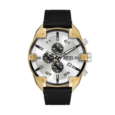 Image of Diesel Spiked Chronograph watch goldtone, Men&#039;s, Size: One Size, Gold tone