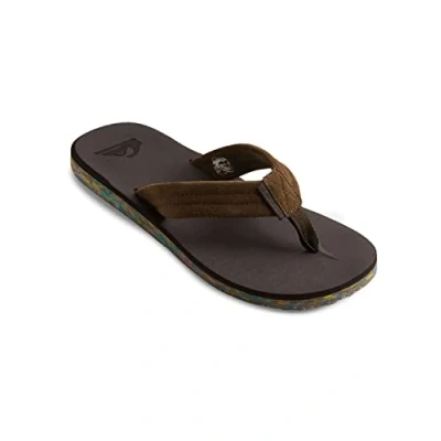 Image of Quiksilver Carver Tbar sandals, Men&#039;s, Size: 10, Brown Suede